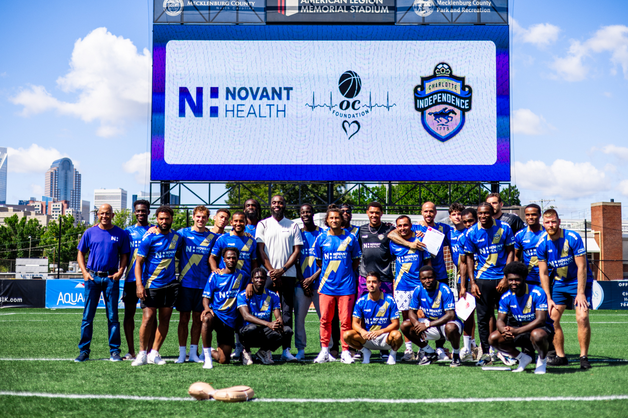 Novant Health and Omar Carter Foundation Conduct CPR Training with Charlotte Independence Pros Raising Awareness for Sudden Cardiac Awareness Month featured image